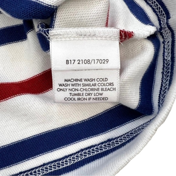 White + Warren Red White Blue Nautical Stripe Tie Shoulder Tank Top Size S - Picture 6 of 8